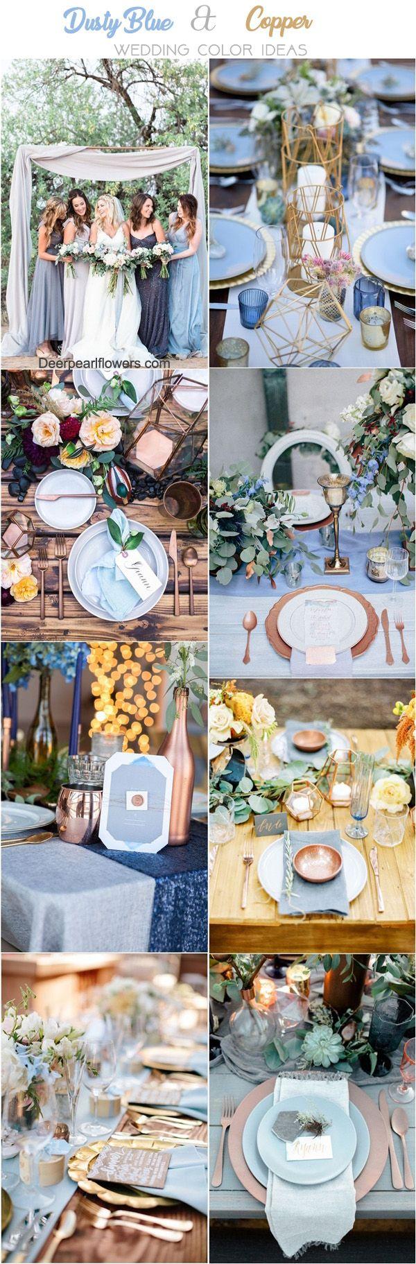 Hochzeit - Top 20 Dusty Blue And Copper Wedding Color Ideas