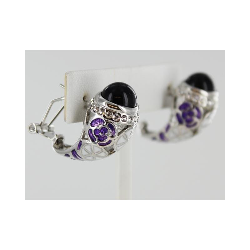 Wedding - Helens Heart Earrings JE-020441-S-Purple Helen's Heart Earrings - Rich Your Wedding Day