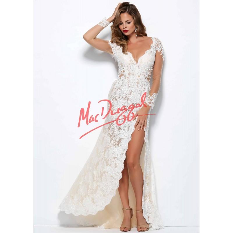 Wedding - Mac Duggal 48299 Open Back Lace Dress - 2017 Spring Trends Dresses