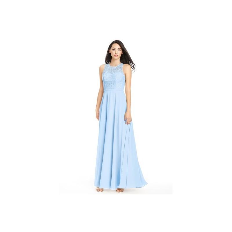 Hochzeit - Sky_blue Azazie Frederica - Keyhole Scoop Chiffon And Lace Floor Length Dress - Cheap Gorgeous Bridesmaids Store