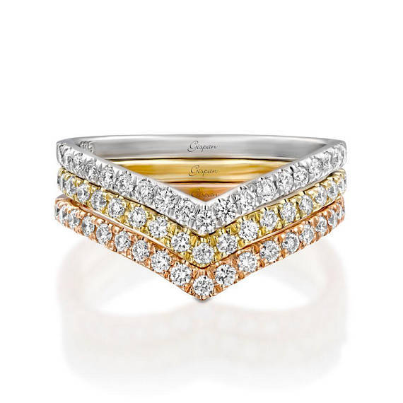 زفاف - Unique 14K Gold Diamond Engagement Ring