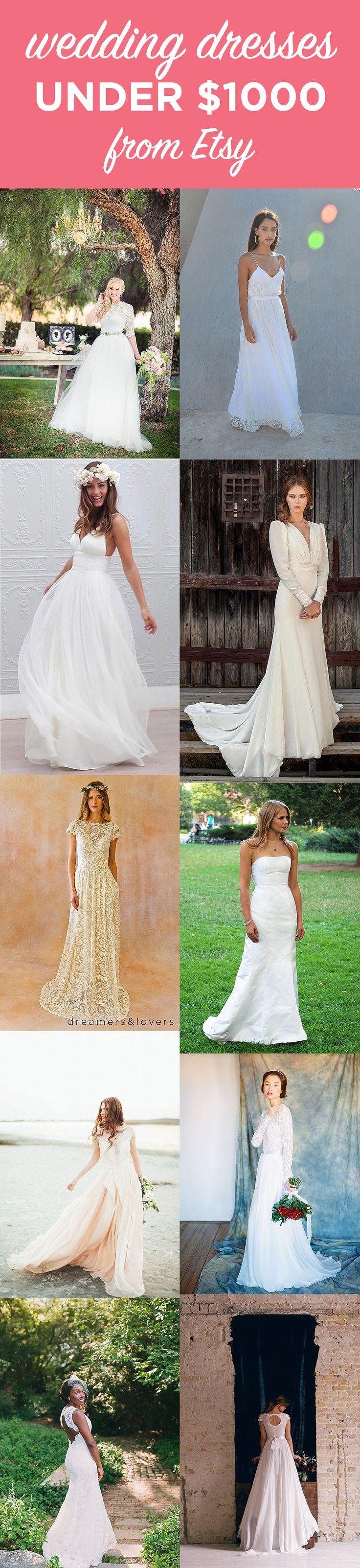 Mariage - 10 Gorgeous Wedding Gowns Under $1000 From Etsy