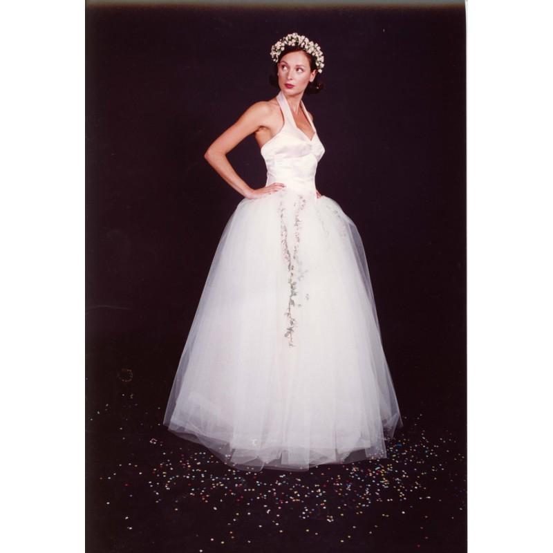 Mariage - Sweetheart Peach Duchess Satin Halter Neck Fairytale Wedding and Bridesmaid Dress - Hand-made Beautiful Dresses