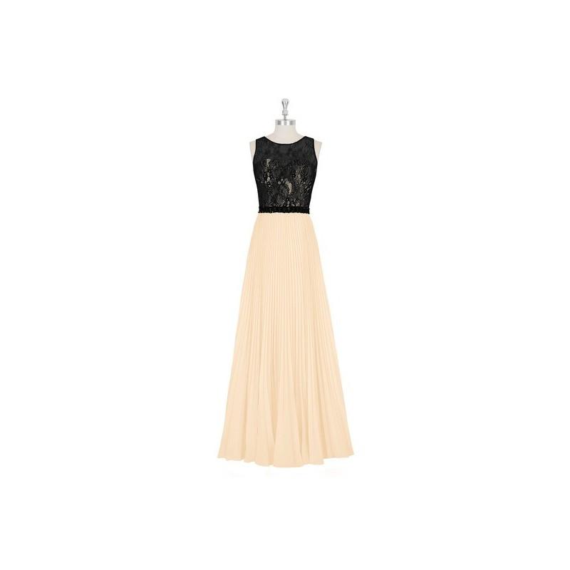 زفاف - Peach Azazie Mayra - Scoop Chiffon And Lace Floor Length Illusion Dress - Cheap Gorgeous Bridesmaids Store
