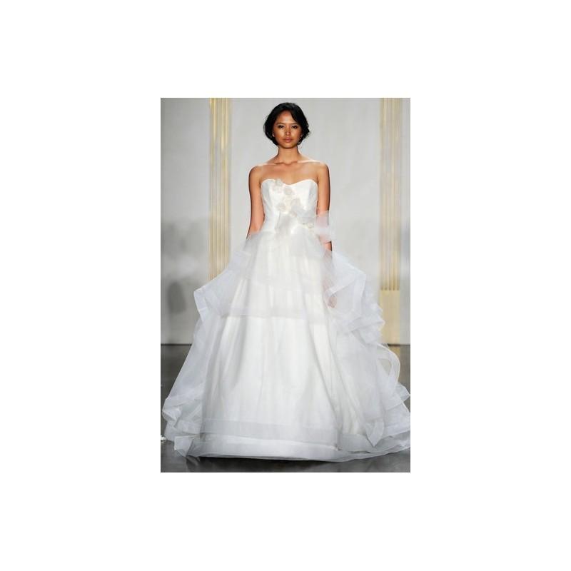 Hochzeit - Lazaro FW12 Dress 11 - Lazaro White Fall 2012 Full Length Ball Gown Sweetheart - Rolierosie One Wedding Store