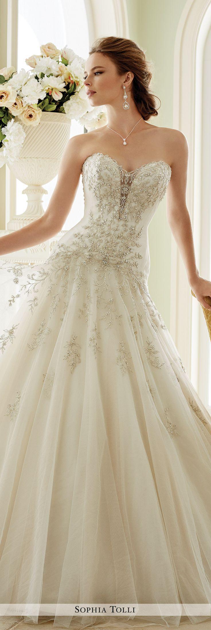 زفاف - Strapless Tulle A-Line Wedding Dress - Sophia Tolli Y21670