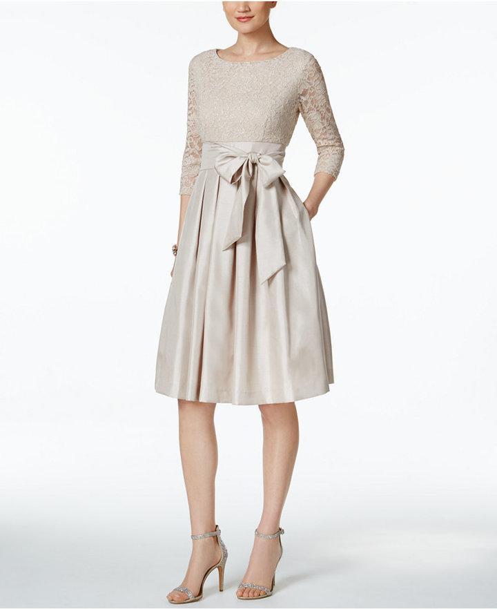 Mariage - Jessica Howard Pleated Lace A-Line Dress