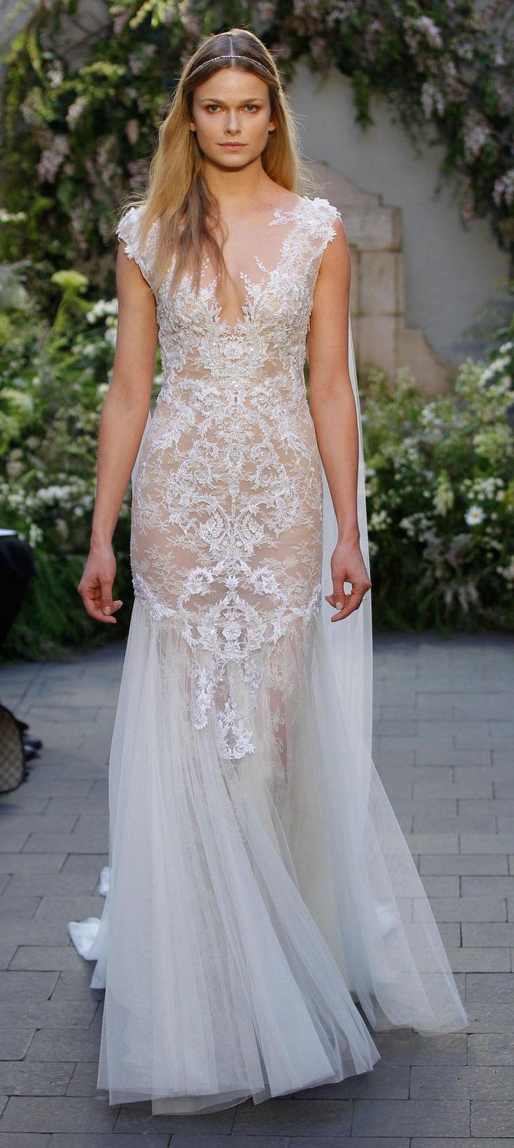 Hochzeit - Monique Lhuillier Stuns With Lingerie-Inspired Wedding Dresses And Pops Of Pastels