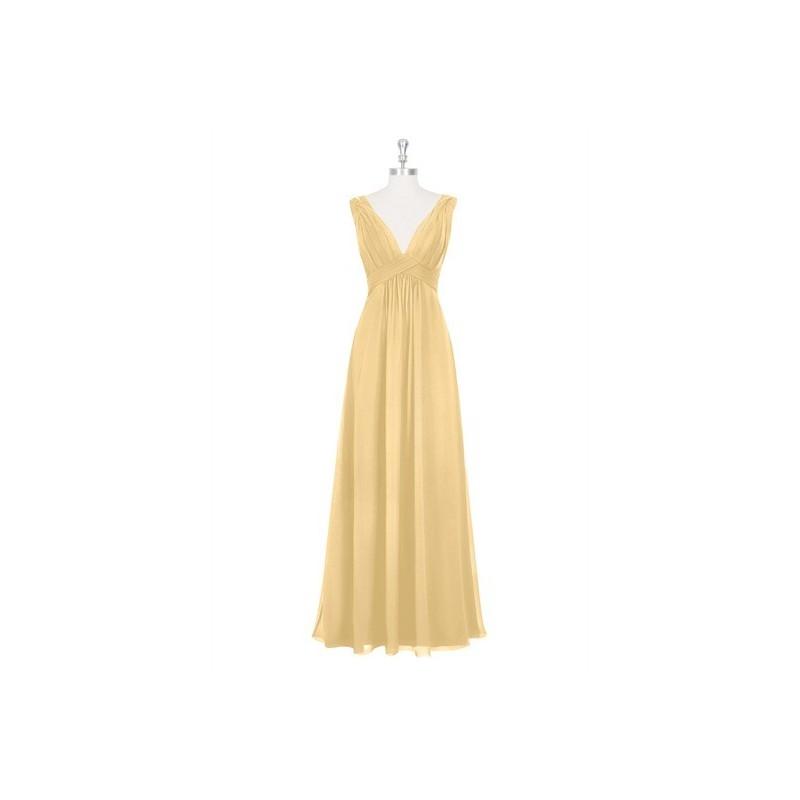 زفاف - Gold Azazie Hillary - Chiffon V Neck V Back Floor Length Dress - Cheap Gorgeous Bridesmaids Store