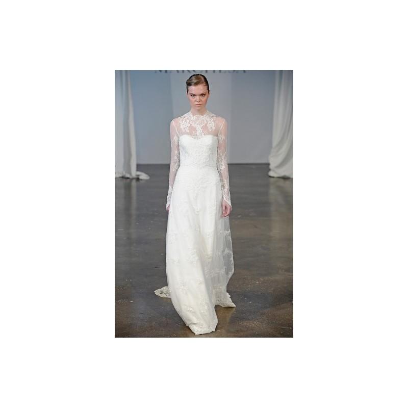 Свадьба - Marchesa SP14 Dress 11 - Full Length White A-Line Spring 2014 High-Neck Marchesa - Rolierosie One Wedding Store