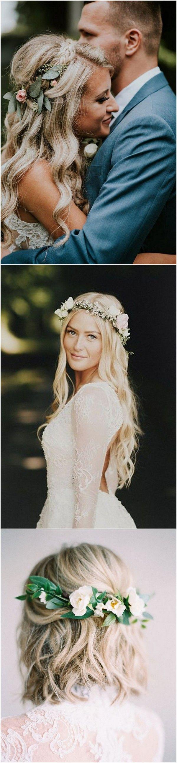 زفاف - 18 Gorgeous Wedding Hairstyles With Flower Crown - Page 2 Of 3