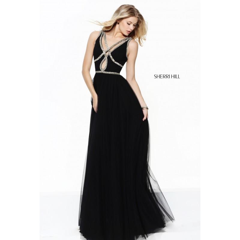 Mariage - Sherri Hill 50937 Prom Dress - A Line Long V Neck Sherri Hill Prom Dress - 2017 New Wedding Dresses