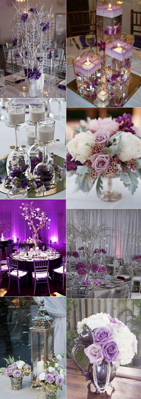 Свадьба - Stunning Wedding Color Ideas In Shades Of Purple And Silver