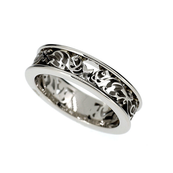 Mariage - filigree wedding band, white gold, yellow gold, rose gold, lace, filigree ring, wedding ring, simple, engagement ring, promise band, custom