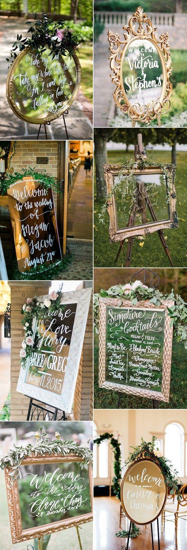 Свадьба - 18 Brilliant Vintage Mirror Wedding Sign Ideas For 2018