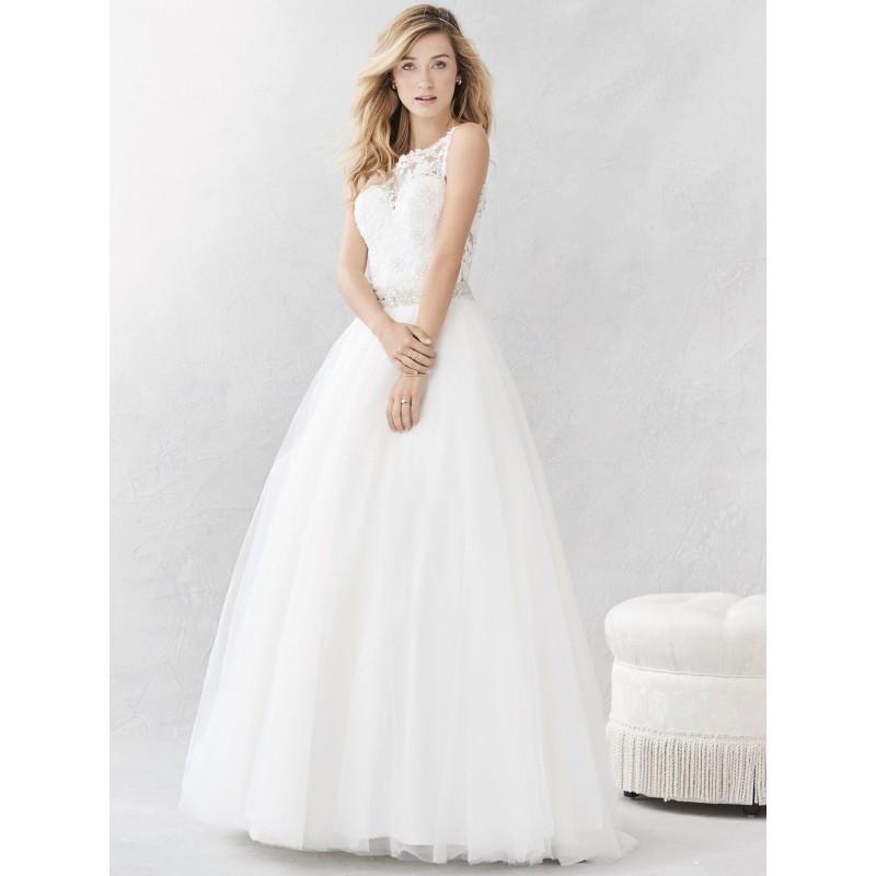 زفاف - Ella Rosa Spring/Summer 2017 BE387 Tulle Ivory Appliques Detachable Open Back Sleeveless Illusion Ball Gown Wedding Gown - Brand Prom Dresses