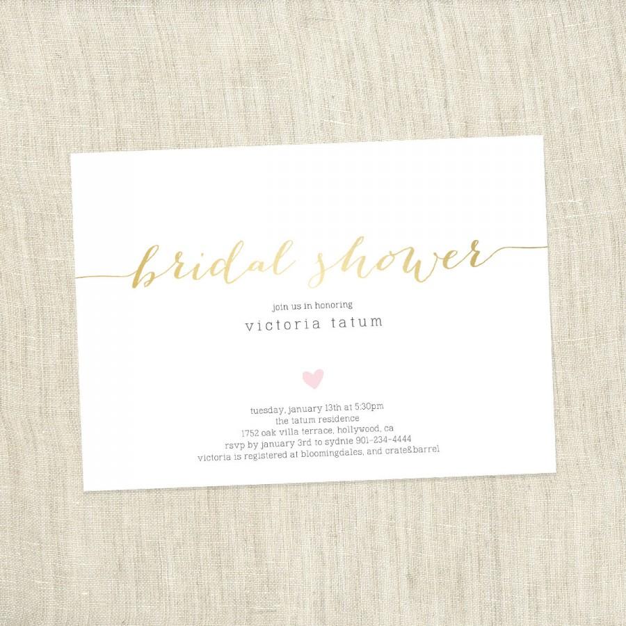 Mariage - Your Custom Colors - Bridal Shower Invite, Heart Shower, Simple Modern Bridal Shower Invite , Simple Shower Customizable - PRINTABLE / DIY