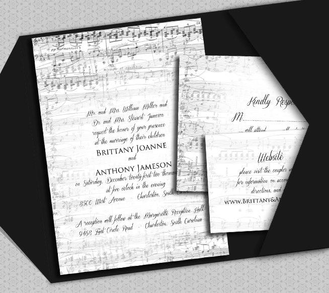 Hochzeit - Music Invitation Template - DIY Vintage Music, piano, Rachmaninoff, romantic recital concert template cheap NRDIY-22924