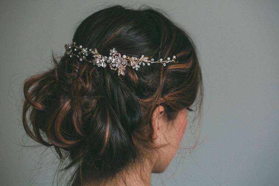 Wedding - Bridal Headband, Bridal hair vine, Gold Hair Vine, Silver hair wreath, Rose gold hair vine, Silver hair vine, Boho wedding jewelry
