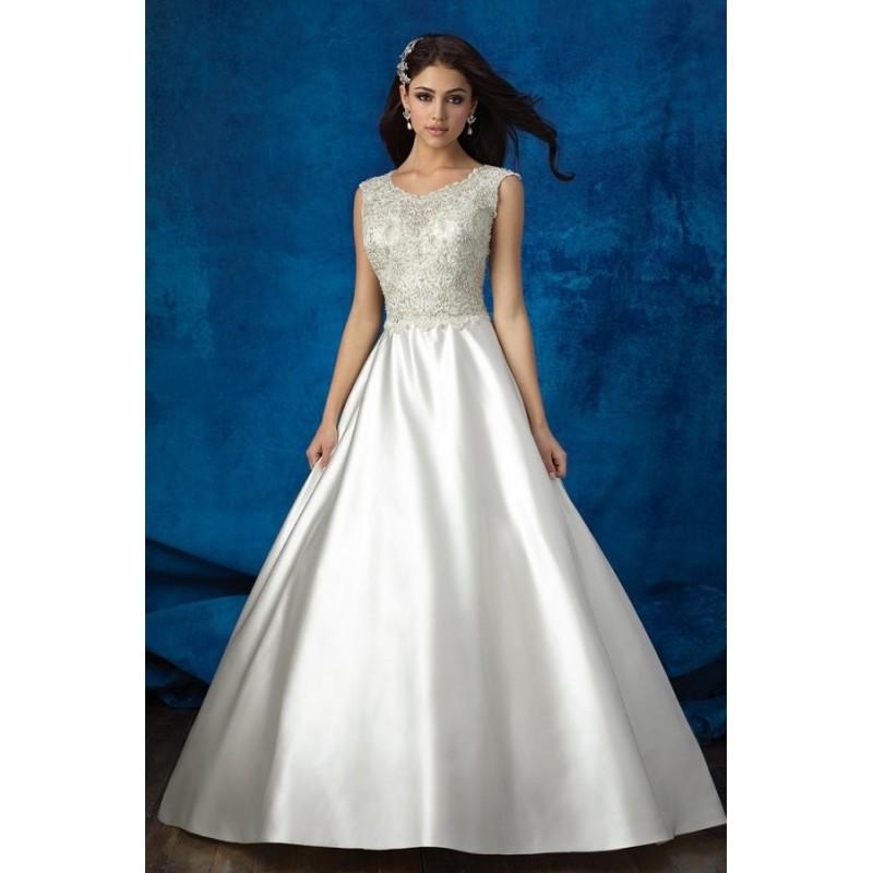 Свадьба - Style 9357 by Allure Bridals - Scoop Sleeveless Ballgown Chapel Length Floor length Satin Dress - 2018 Unique Wedding Shop