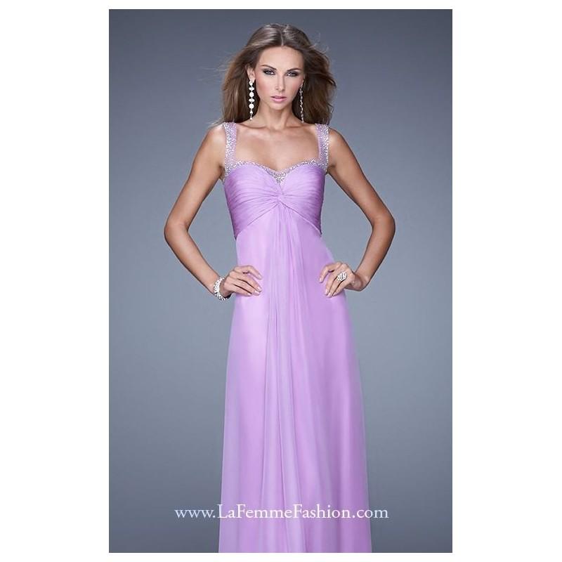 زفاف - Ice Purple Empire Open Back Gown by La Femme - Color Your Classy Wardrobe