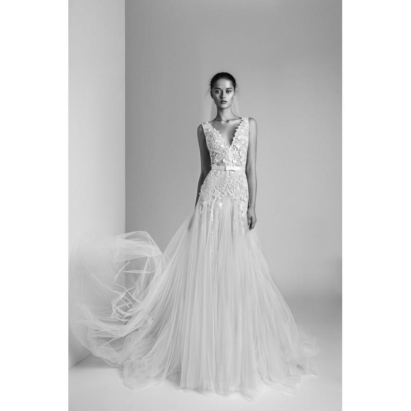 Wedding - Alon Livne White 2018 GABRIELLE Tulle Appliques Sweet Court Train White Sleeveless V-Neck Aline Wedding Gown - Elegant Wedding Dresses
