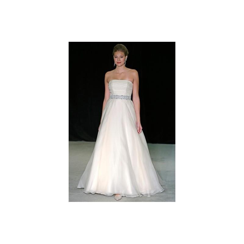 Hochzeit - Anne Barge FW14 Dress 12 - A-Line White Full Length Fall 2014 The Anne Barge Collections Strapless - Rolierosie One Wedding Store