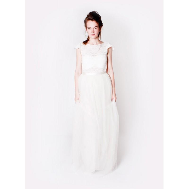 زفاف - Pearl Ivory Long Tulle Bridal Wedding Skirt - Hand-made Beautiful Dresses