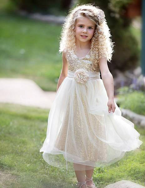 Hochzeit - Flower girl dress, Ivory gold flower girl dress, Flower girl dresses, Rustic Flower girl dress, Ivory Flower girl dress,Country flower girl