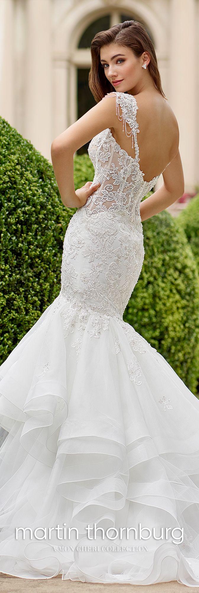 Wedding - Tulle, Organza, & Lace Trumpet Wedding Gown- 118279 Cantata