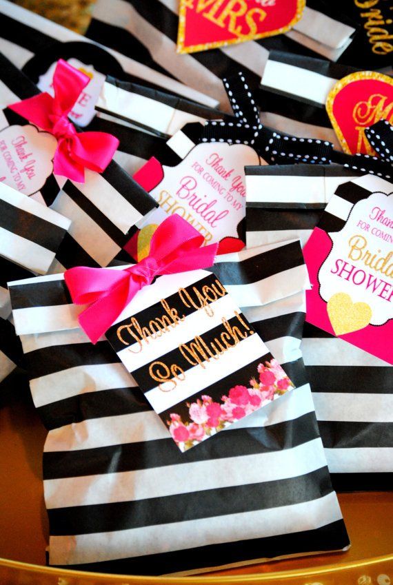 Mariage - BRIDAL SHOWER - THANK YOU- Black And White Stripe