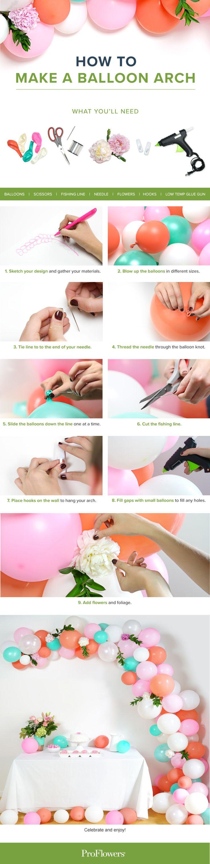 زفاف - How To Make A DIY Balloon Arch With Fresh Flowers
