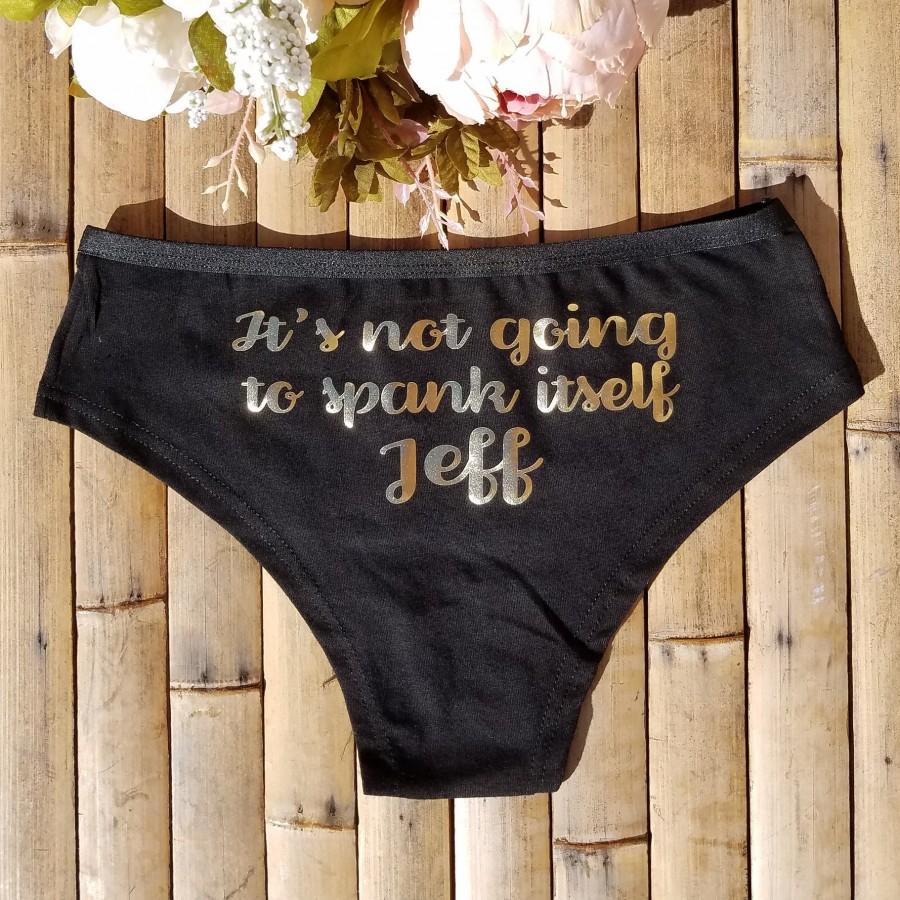 Womens personalised black cotton knickers pants wedding new bride gift hen party 