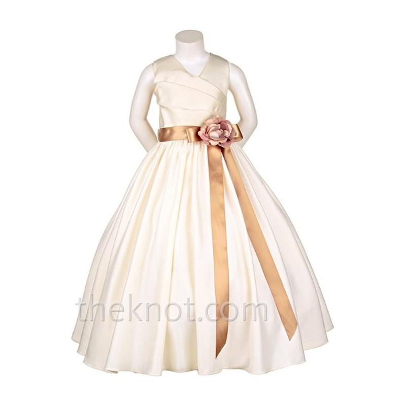 Hochzeit - Pink Princess D2900 - Ball Gown Brown V-Neck Satin Floor - Formal Bridesmaid Dresses 2017