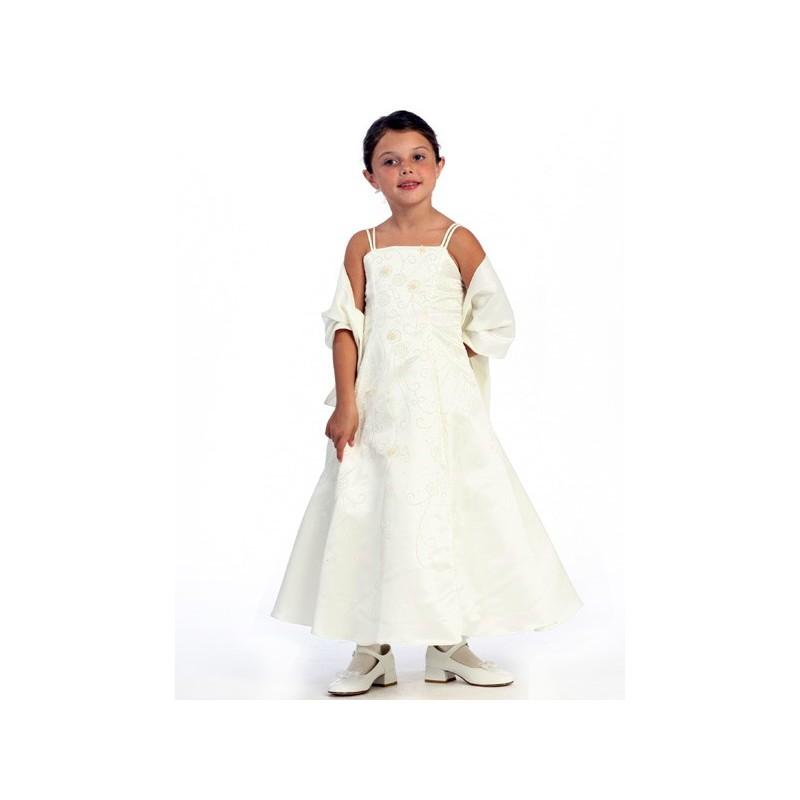 زفاف - Ivory Flower Girl Dress - Matte Satin A-Line Style: D220 - Charming Wedding Party Dresses