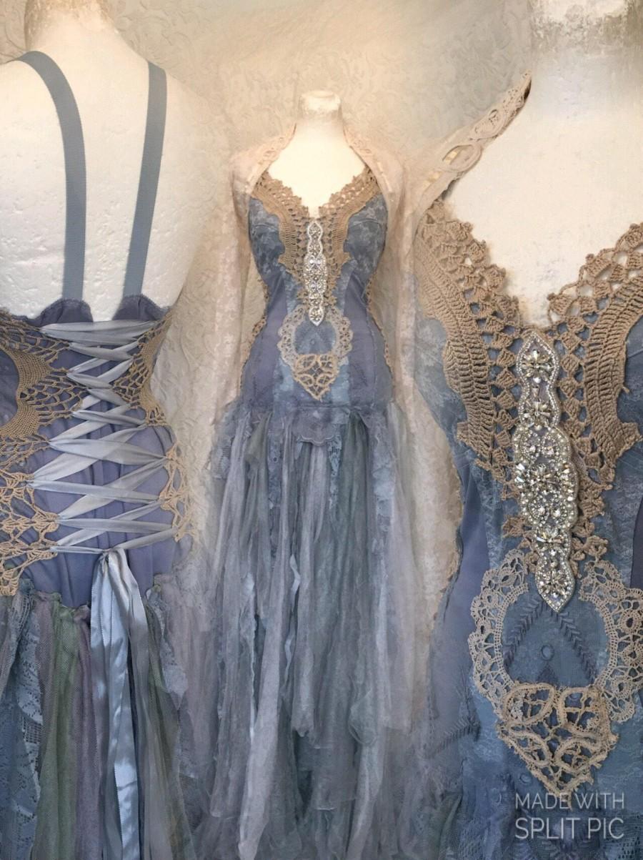 Wedding - Bridal gown blue beauty,wedding dress blue dream,bridal dress ethereal,Victorian wedding blue, bridal gown,vintage inspired blue wedding