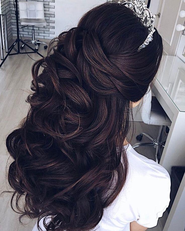 زفاف - Half Up Half Down Wedding Hairstyle – Partial Updo Bridal Hairstyle Ideas