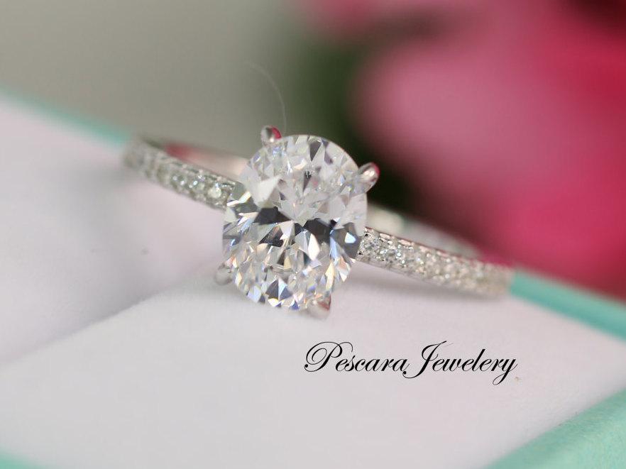زفاف - 2.2ct tw Classic Oval Engagement Ring - Solitaire ring - Oval Cut Ring - Promise ring - Wedding Ring - anniversary ring -Sterling Silver