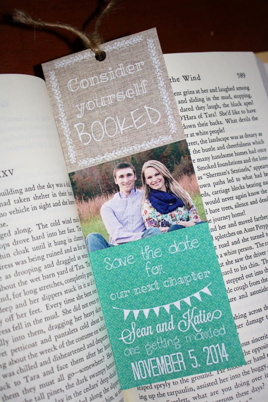 Wedding - Save the Date Bookmarks - Any Event! FREE SHIPPING. Literary, Library Weddings-Storybook, book, fairytale.Custom colors, text.PDF or Printed