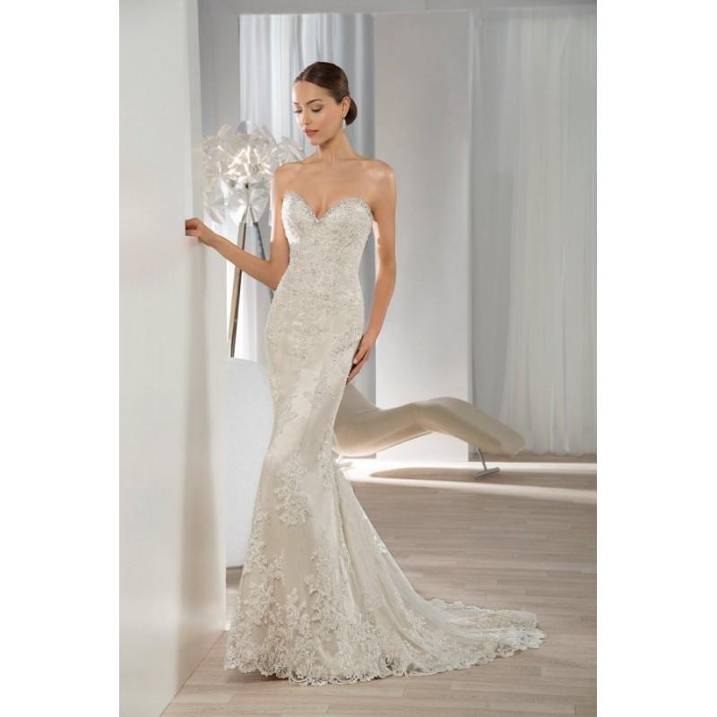 Hochzeit - Style 604 by Illusions by Demetrios - Lace Floor length Sleeveless Sweetheart Chapel Length Sheath Dress - 2018 Unique Wedding Shop