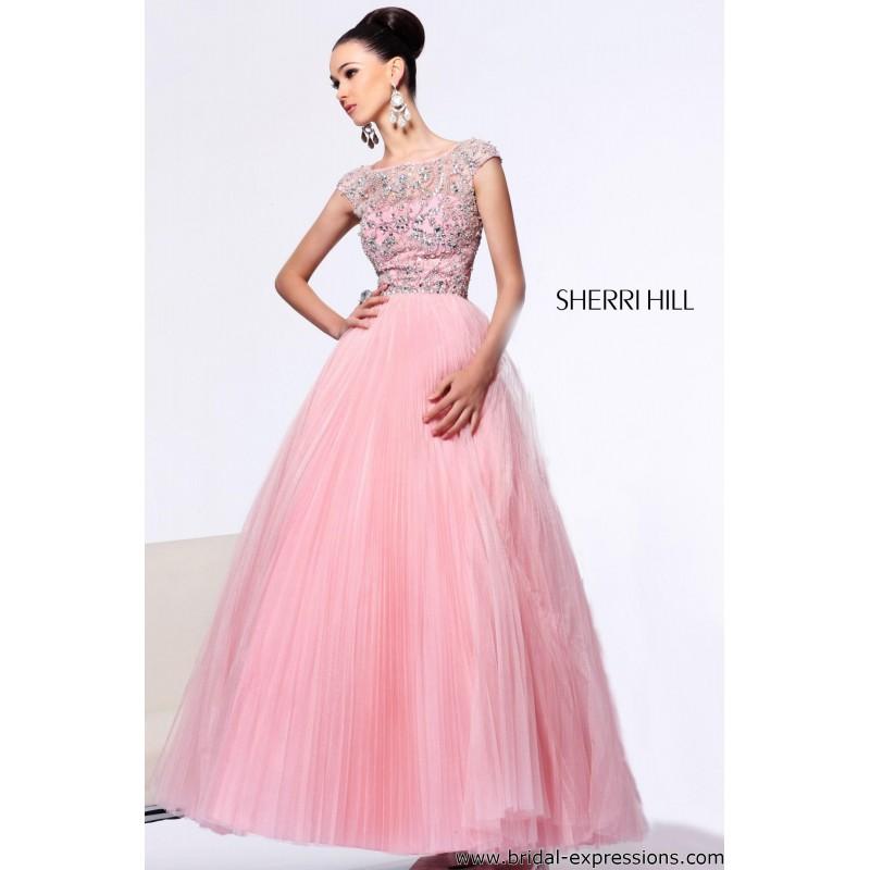 Hochzeit - Sherri Hill 2984 Sheer Cap Sleeve Prom Dress - Crazy Sale Bridal Dresses