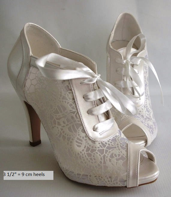 Mariage - Wedding shoes, Bridal shoes, Bridesmaid shoes, Handmade  GUIPURE lace wedding / Choose heel height and color, #8445