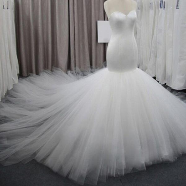 Mariage - Simple Sweetheart Tulle Bridal Gown, Perfect Dresses For Wedding, WD0073