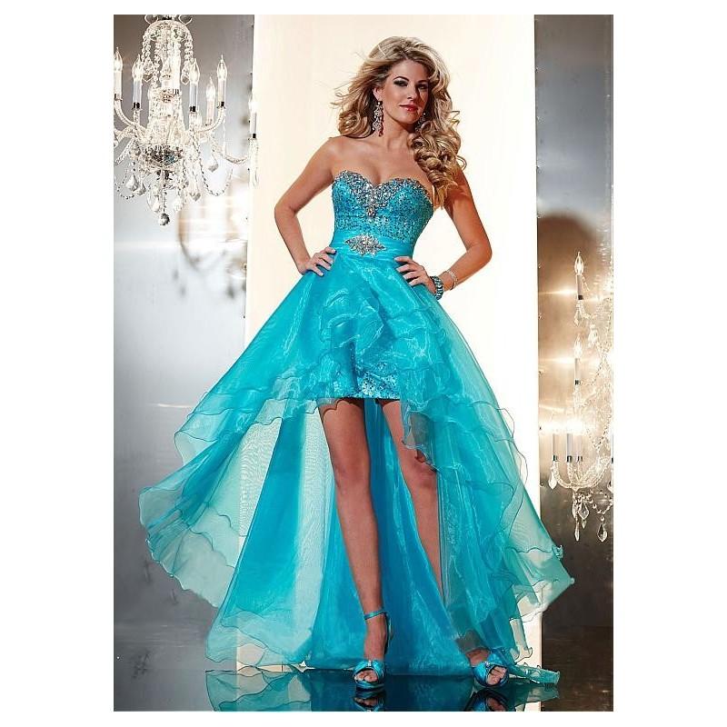 Свадьба - Unique Sequin Lace & Organza Sweetheart Neckline Hi-lo A-line Evening Dress - overpinks.com