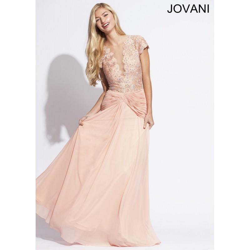 Wedding - Jovani 90644 Lace Chiffon Gown - 2017 Spring Trends Dresses