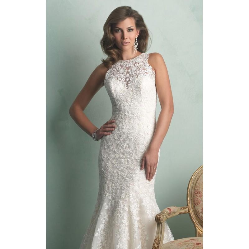 زفاف - High Neckline Wedding Gown by Allure Bridals - Color Your Classy Wardrobe