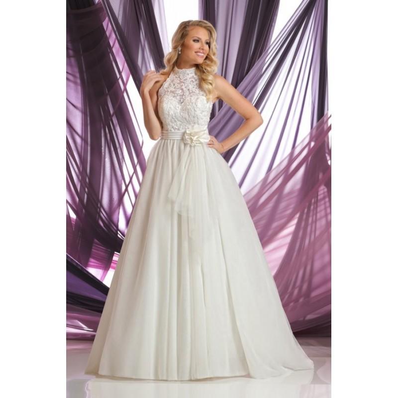Wedding - Style 50399 by DaVinci Bridal - Semi-Cathedral LaceTulle Sleeveless Floor length A-line Halter Dress - 2018 Unique Wedding Shop