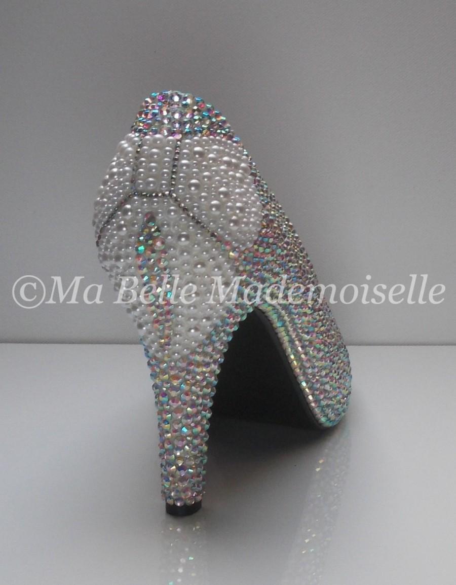 Hochzeit - Ellie Pearl Bow Crystal Bridal Shoe's, Bow Bridal Shoe, Bow Wedding Shoes, Pearl Bridal Shoes, Crystal Bridal Shoes, Pearl Wedding Shoes