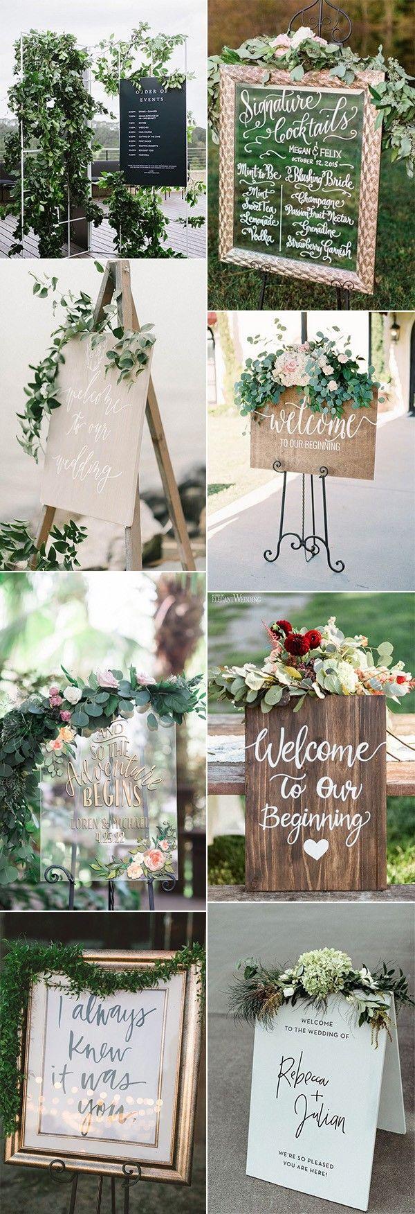 Wedding - 15 Chic Greenery Wedding Signs For 2018 Trends - Page 2 Of 2