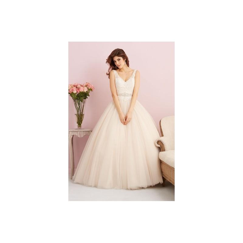 Hochzeit - Allure Romance 2750 - Allure Ball Gown Pink Full Length Fall 2014 V-Neck - Rolierosie One Wedding Store
